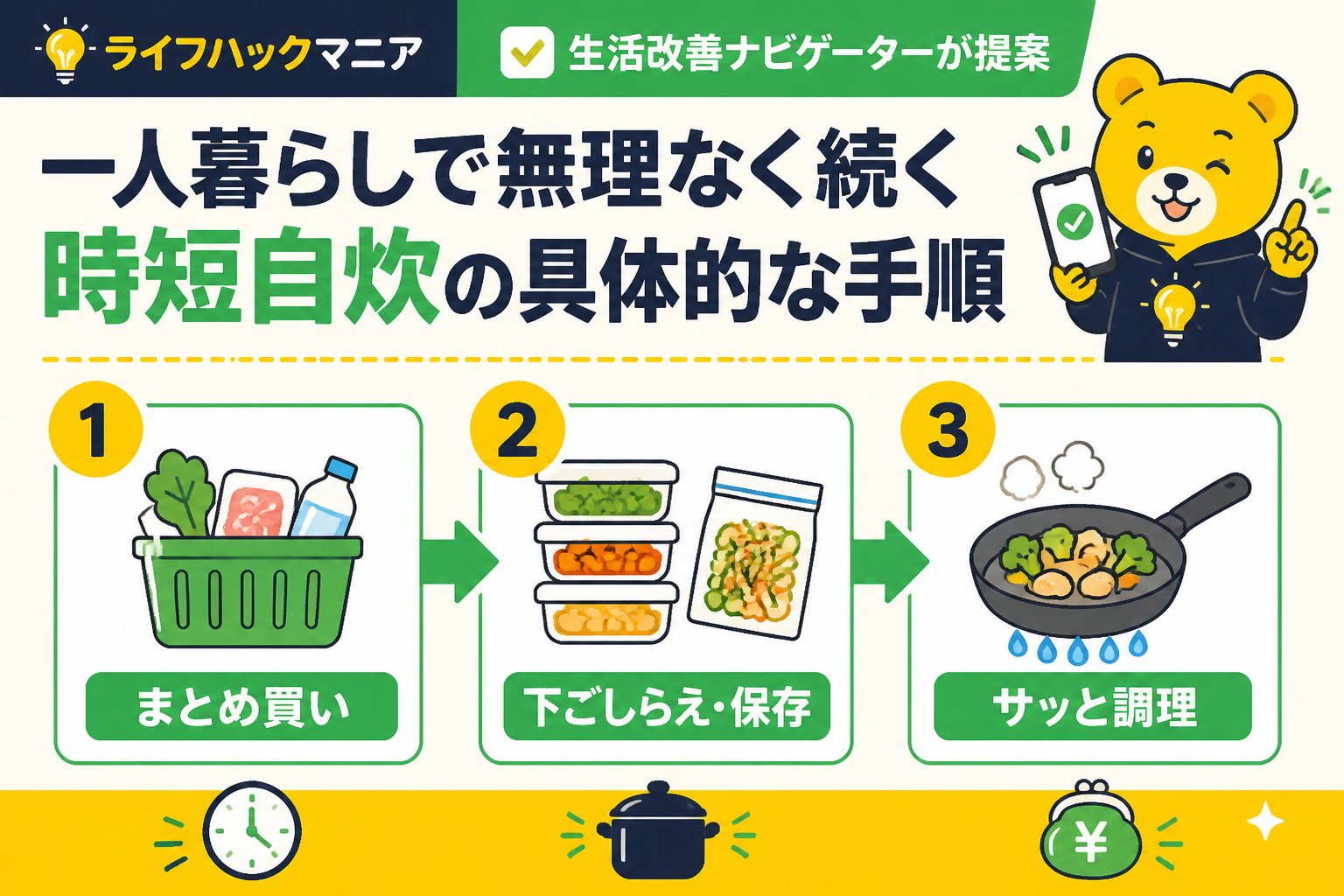 食費節約・自炊 一人暮らしで無理なく続く時短自炊の具体的な手順
