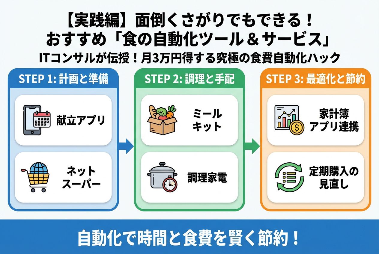 食費節約・自炊 【実践編】面倒くさがりでもできる！おすすめ「食の自動化ツール＆サービス」