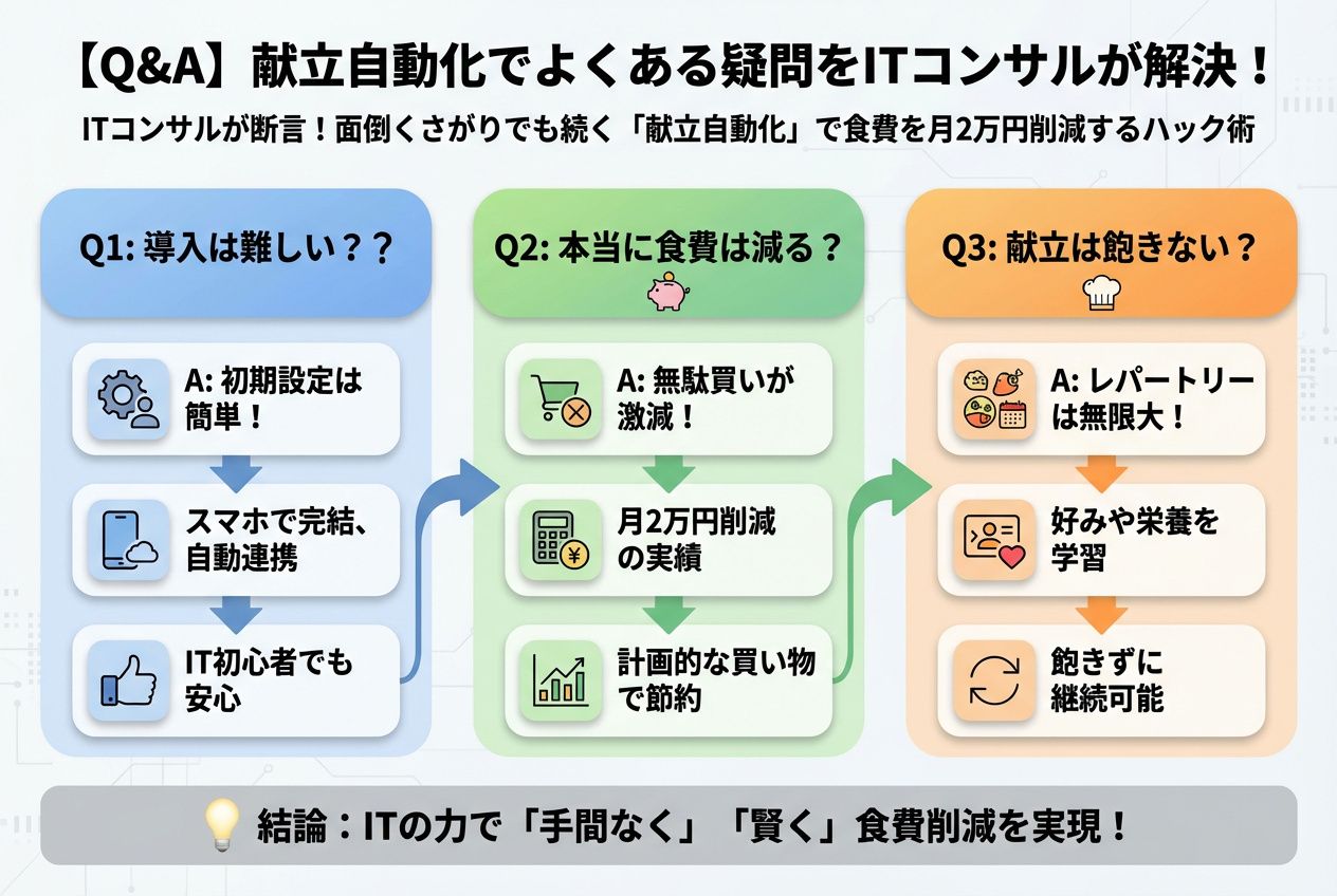 食費節約・自炊 【Q&A】献立自動化でよくある疑問をITコンサルが解決！