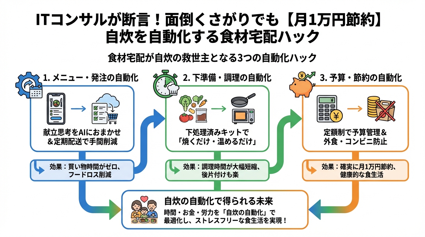 食費節約・自炊 食材宅配が自炊の救世主となる3つの自動化ハック