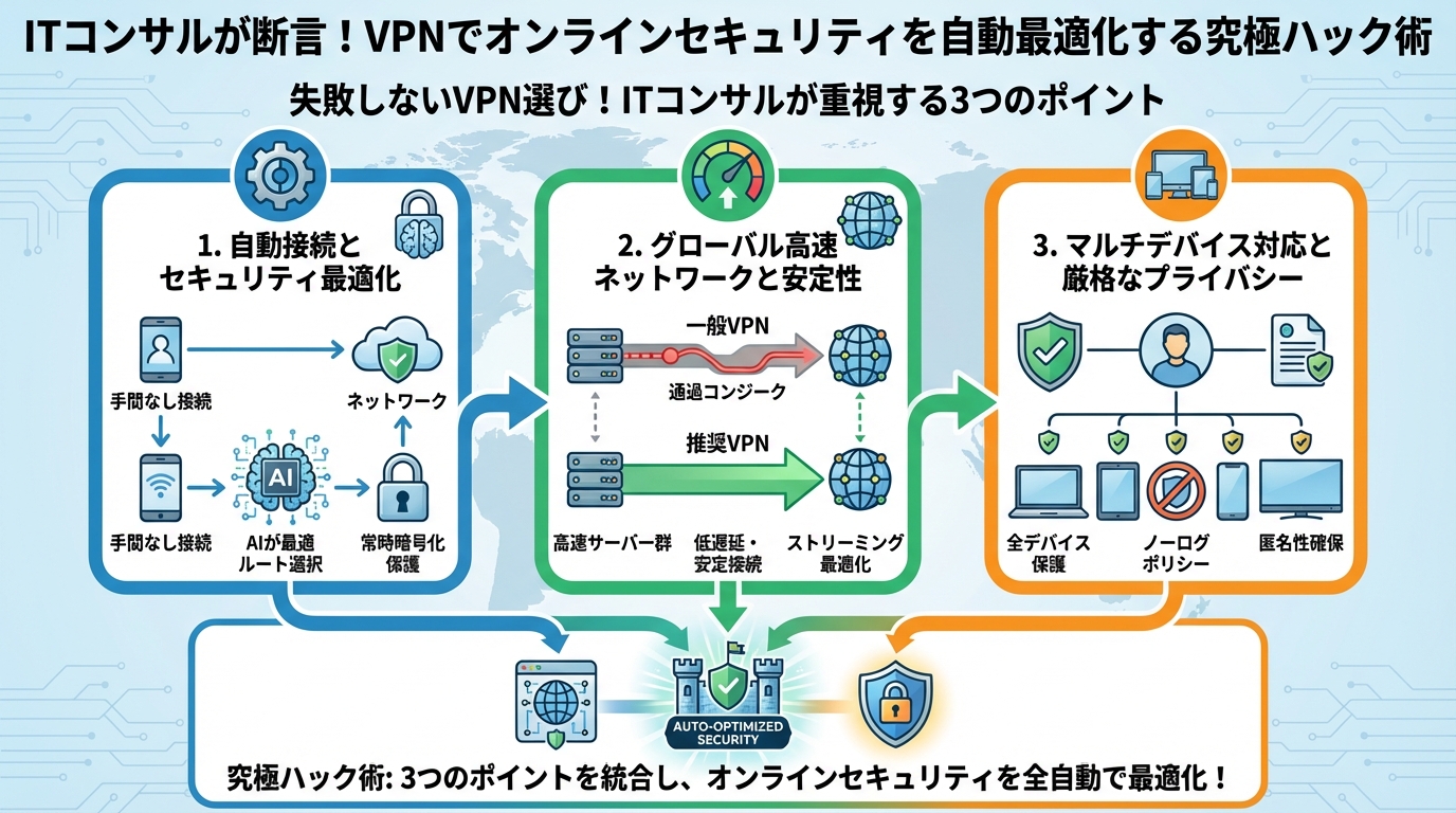 VPN・セキュリティ 失敗しないVPN選び!ITコンサルが重視する3つのポイント