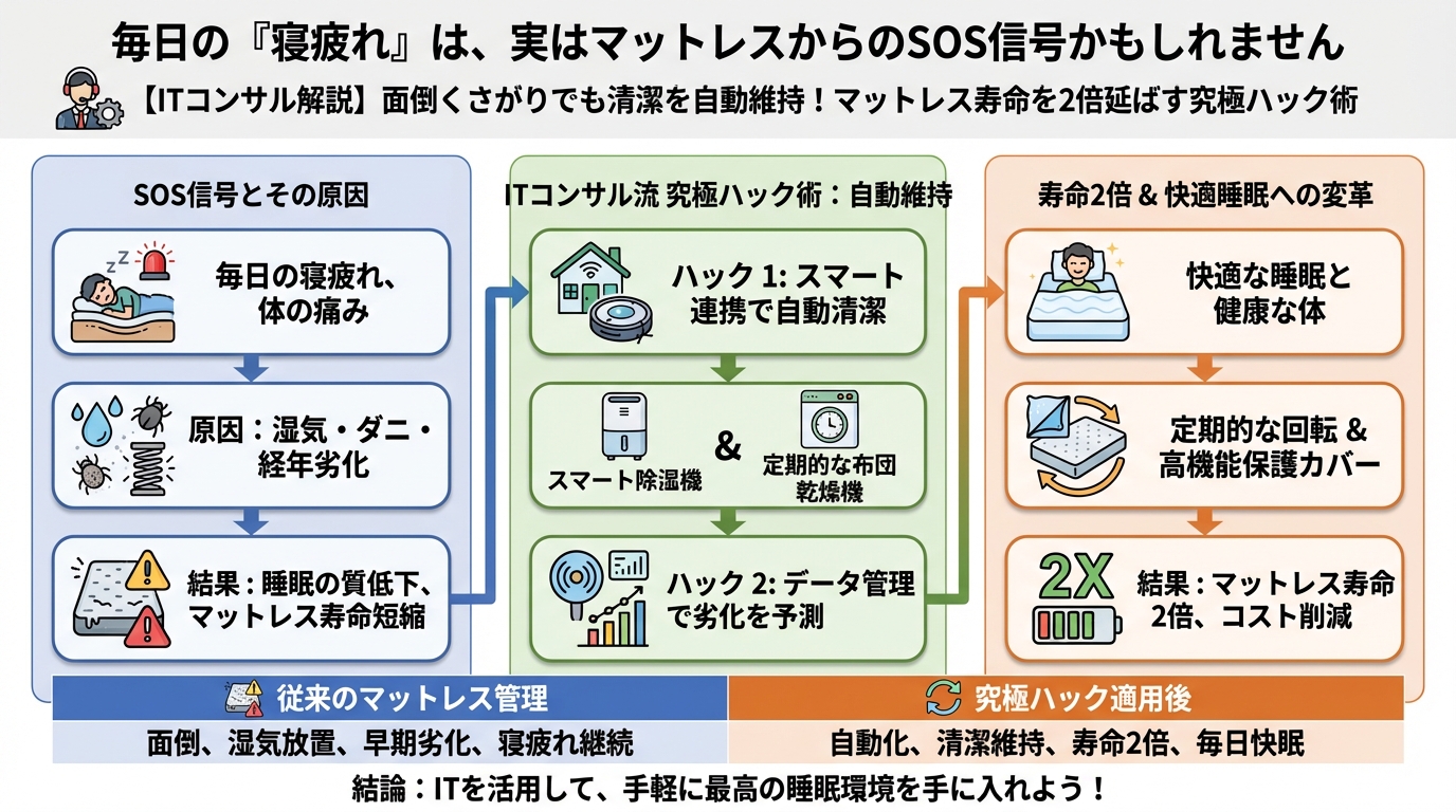 マットレス・睡眠 毎日の「寝疲れ」は、実はマットレスからのSOS信号かもしれません
