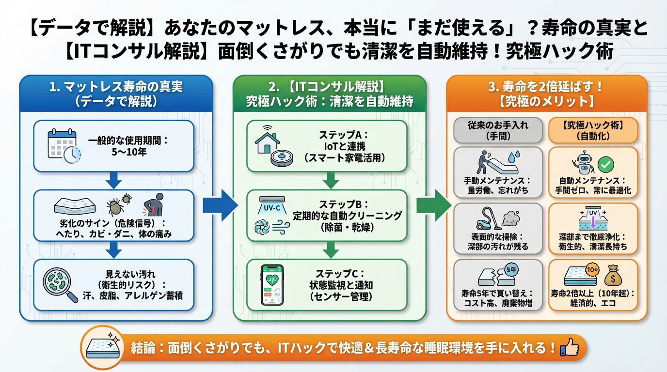 マットレス・睡眠 【データで解説】あなたのマットレス、本当に「まだ使える」の?寿命の真実