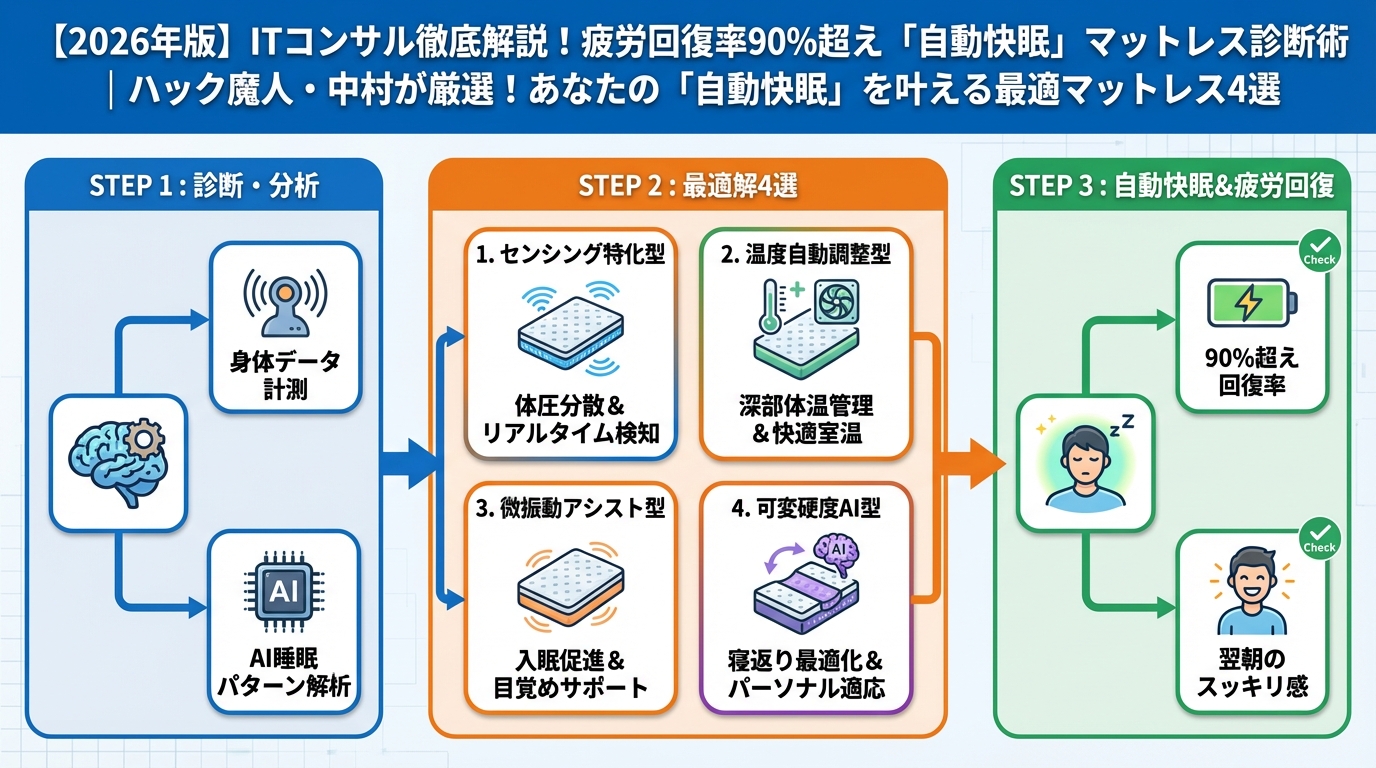 マットレス・睡眠 ハック魔人・中村が厳選！あなたの「自動快眠」を叶える最適マットレス4選