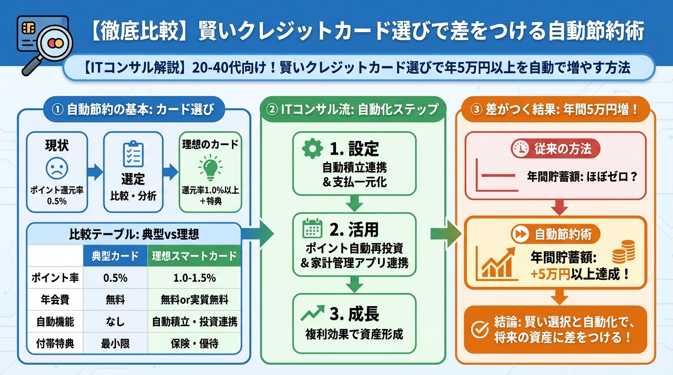 クレジットカード・節約 【徹底比較】賢いクレジットカード選びで差をつける自動節約術
