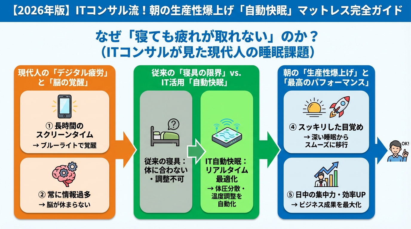 マットレス・睡眠 なぜ「寝ても疲れが取れない」のか? ITコンサルが見た現代人の睡眠課題