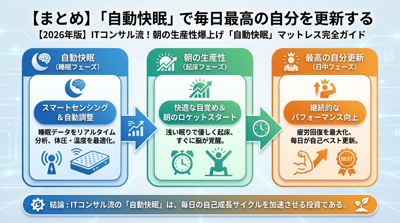 マットレス・睡眠 【まとめ】「自動快眠」で毎日最高の自分を更新する