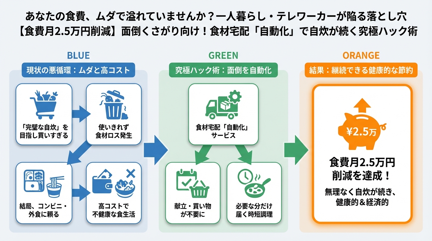 食費節約・自炊 あなたの食費、ムダで溢れていませんか？一人暮らし・テレワーカーが陥る落とし穴