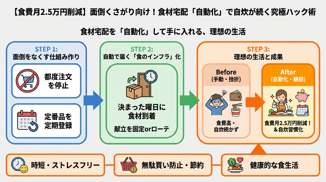 食費節約・自炊 食材宅配を「自動化」して手に入れる、理想の生活