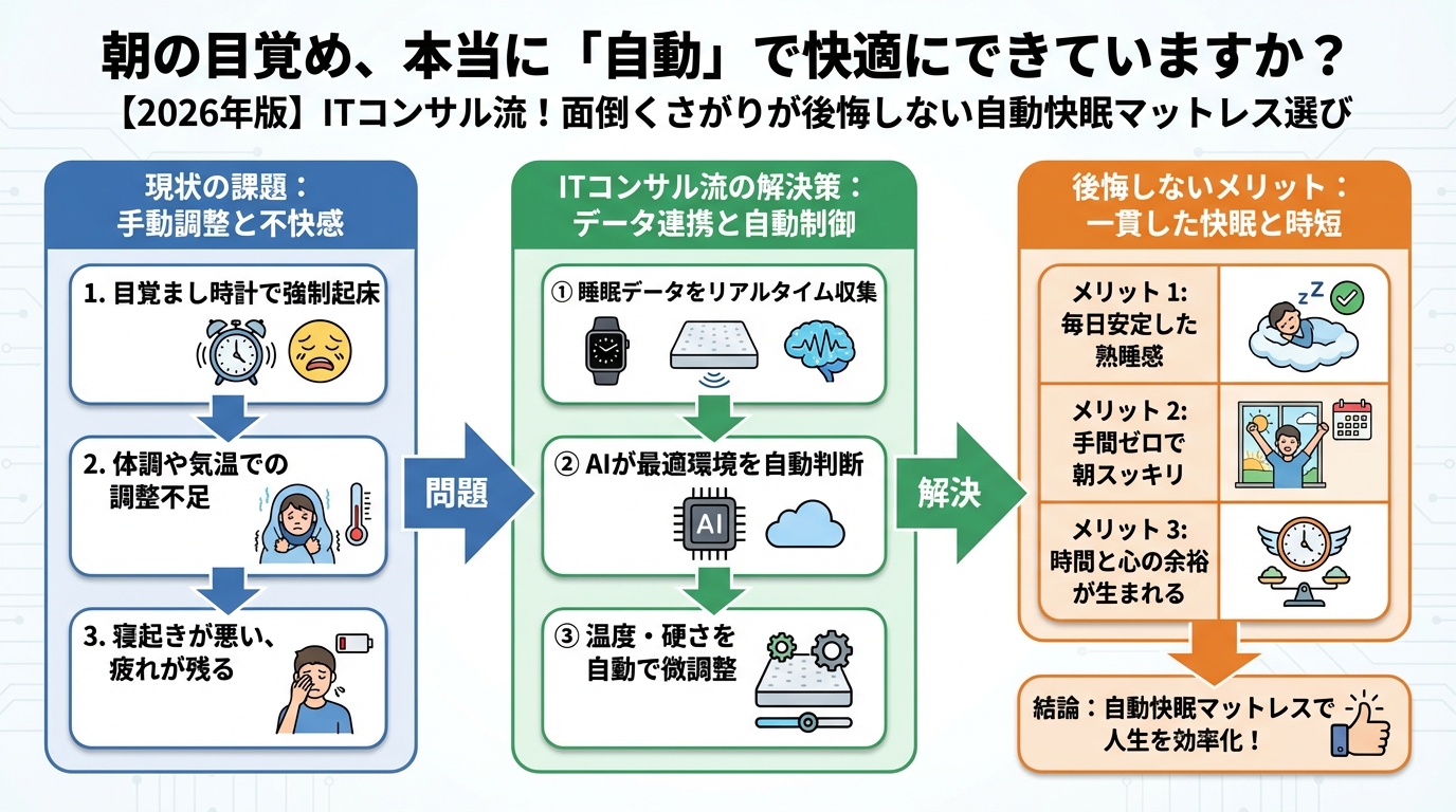マットレス・睡眠 朝の目覚め、本当に「自動」で快適にできていますか？