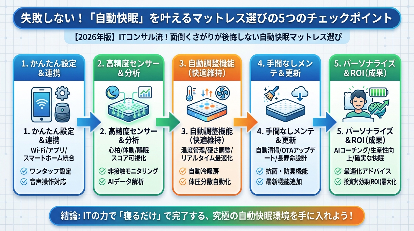 マットレス・睡眠 失敗しない！「自動快眠」を叶えるマットレス選びの5つのチェックポイント