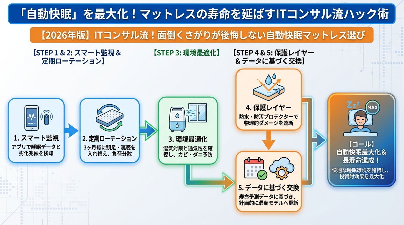 マットレス・睡眠 「自動快眠」を最大化！マットレスの寿命を延ばすITコンサル流ハック術