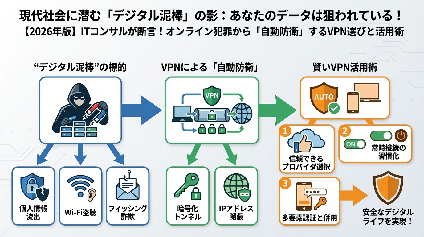 VPN・セキュリティ 現代社会に潜む「デジタル泥棒」の影：あなたのデータは狙われている！