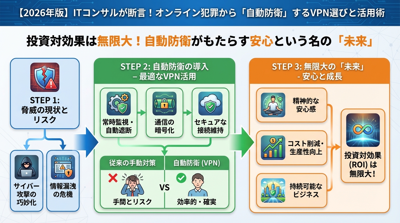 VPN・セキュリティ 投資対効果は無限大！自動防衛がもたらす安心という名の「未来」