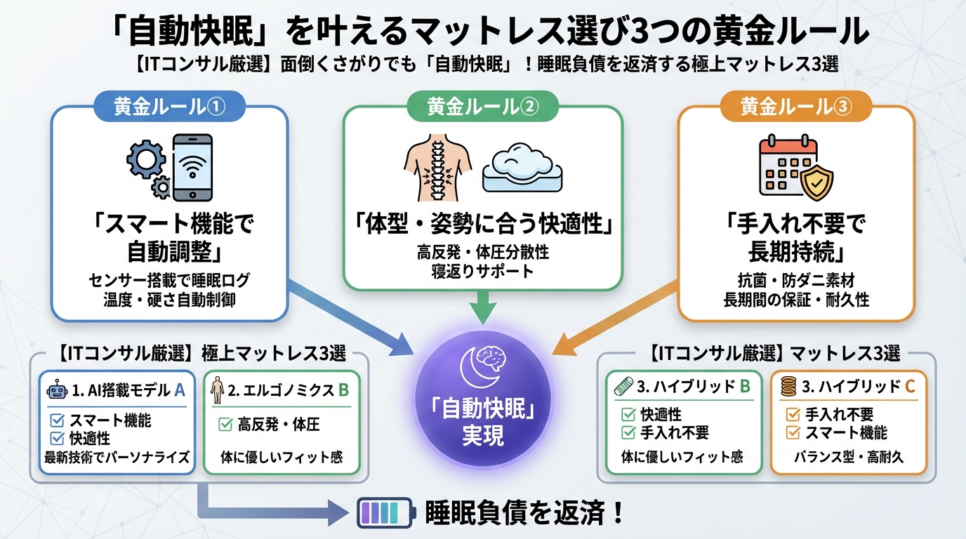 マットレス・睡眠 「自動快眠」を叶えるマットレス選び3つの黄金ルール