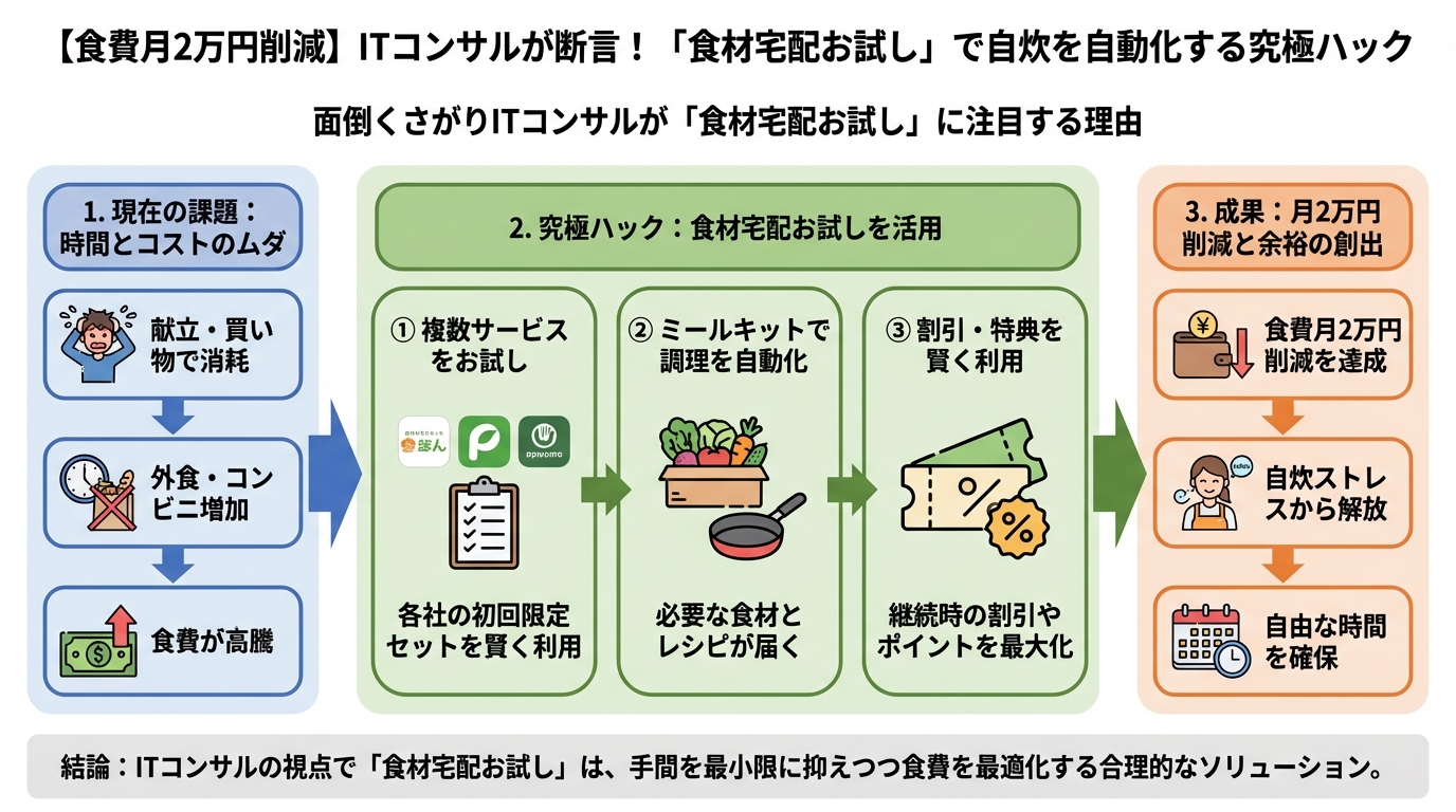 食費節約・自炊 面倒くさがりITコンサルが「食材宅配お試し」に注目する理由