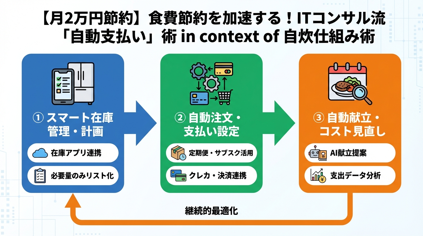 食費節約・自炊 食費節約を加速する！ITコンサルが実践する「自動支払い」術