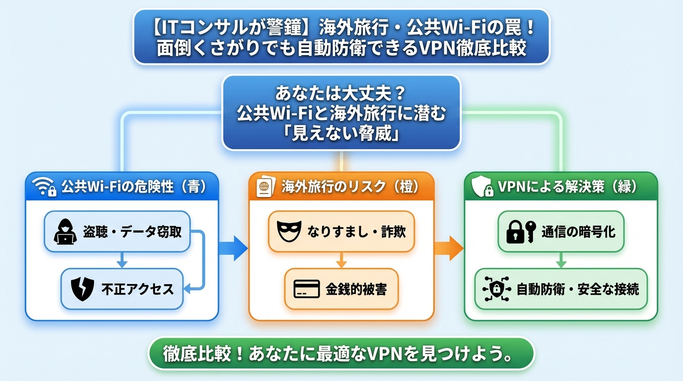 VPN・セキュリティ あなたは大丈夫?公共Wi-Fiと海外旅行に潜む「見えない脅威」