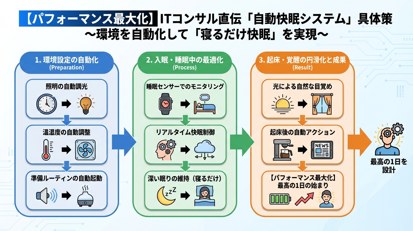 マットレス・睡眠 【柱1】環境を自動化して「寝るだけ快眠」を実現する具体策