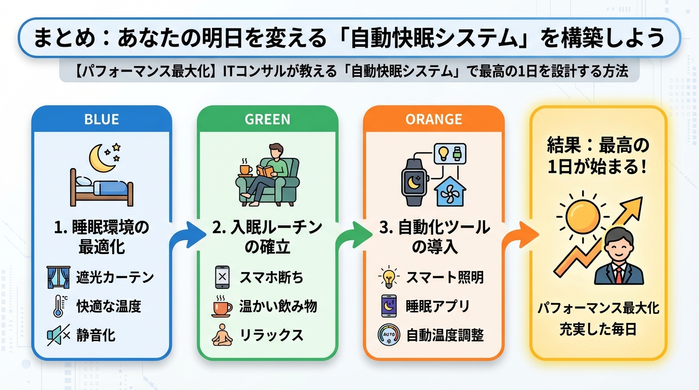 マットレス・睡眠 まとめ：あなたの明日を変える「自動快眠システム」を構築しよう