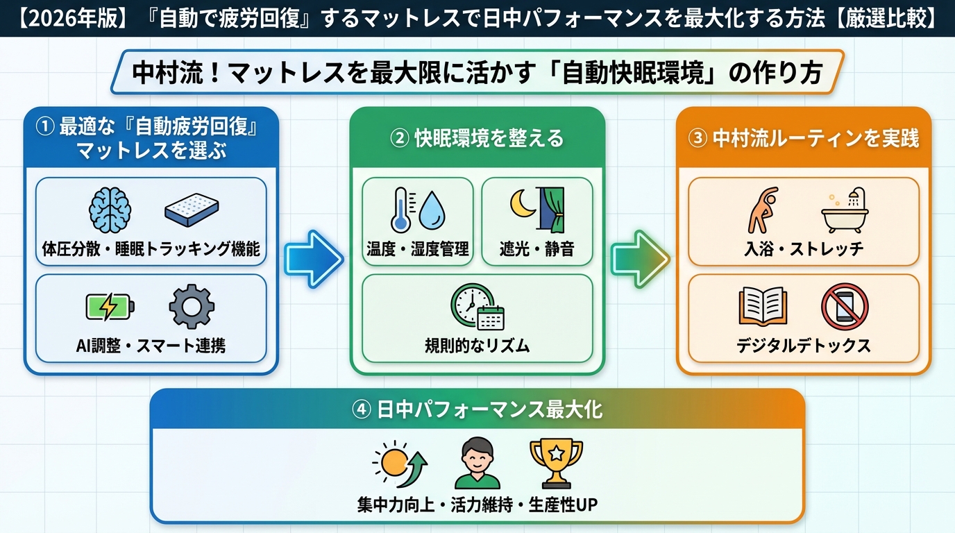 マットレス・睡眠 中村流！マットレスを最大限に活かす「自動快眠環境」の作り方