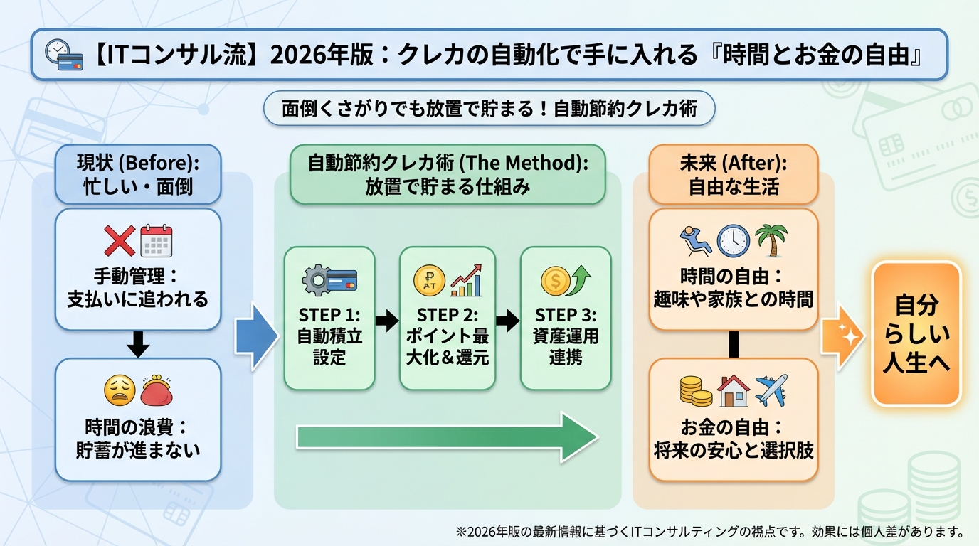 クレジットカード・節約 これからの未来:クレカの自動化で手に入れる「時間とお金の自由」