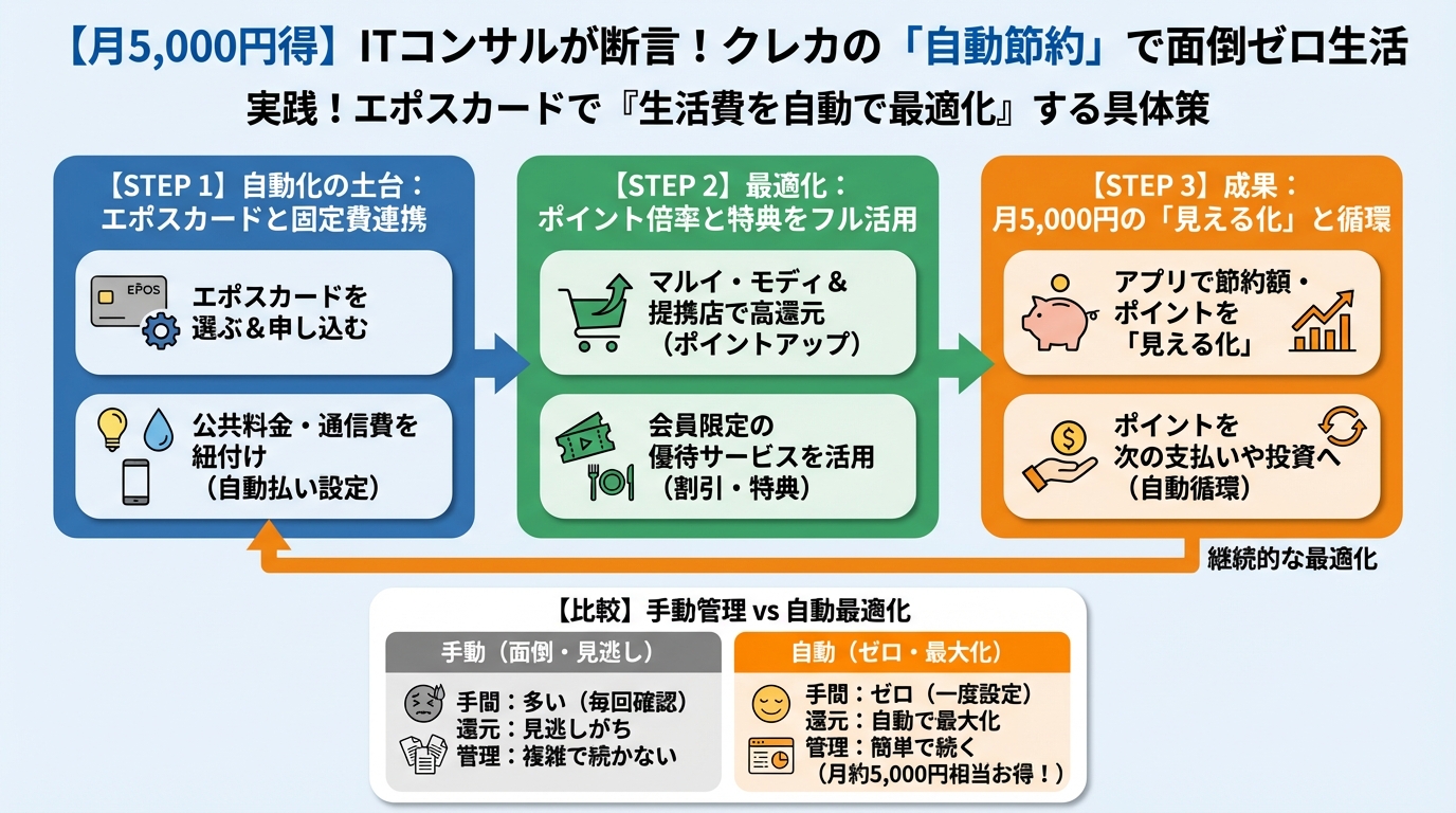 クレジットカード・節約 実践！エポスカードで『生活費を自動で最適化』する具体策