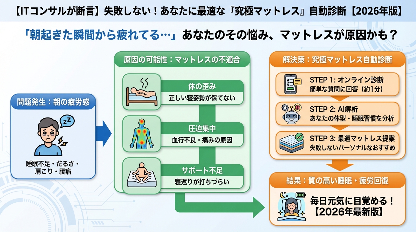 マットレス・睡眠 「朝起きた瞬間から疲れてる…」あなたのその悩み、マットレスが原因かも？