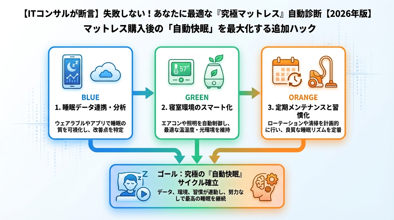 マットレス・睡眠 マットレス購入後の「自動快眠」を最大化する追加ハック