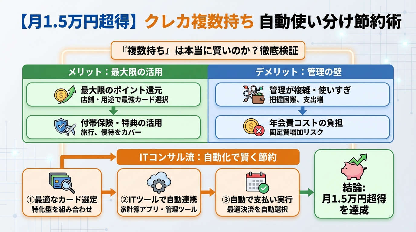 クレジットカード・節約 クレジットカード『複数持ち』は本当に賢いのか？メリットとデメリットを徹底検証