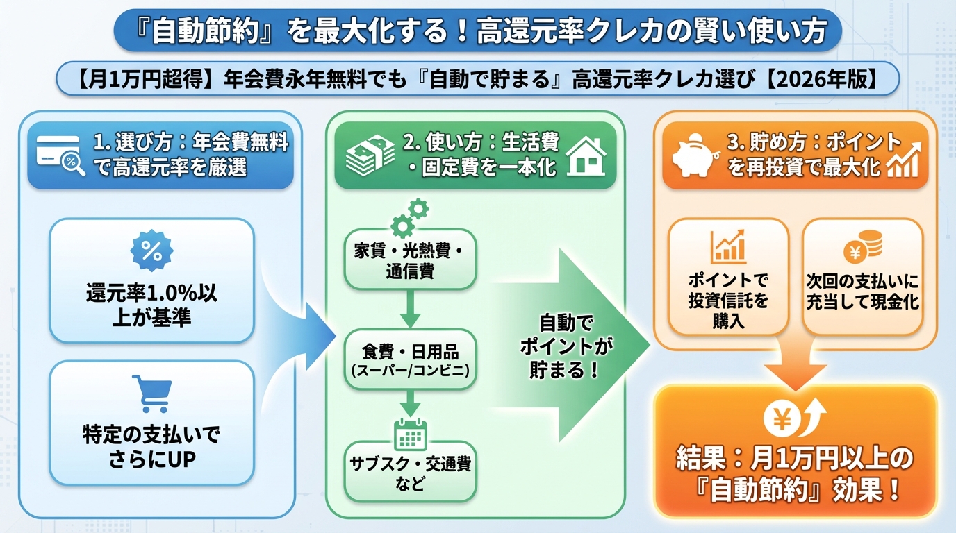 クレジットカード・節約 『自動節約』を最大化する！高還元率クレカの賢い使い方