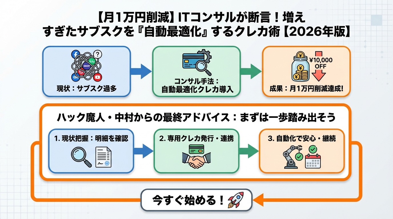 クレジットカード・節約 ハック魔人・中村からの最終アドバイス：まずは一歩踏み出そう