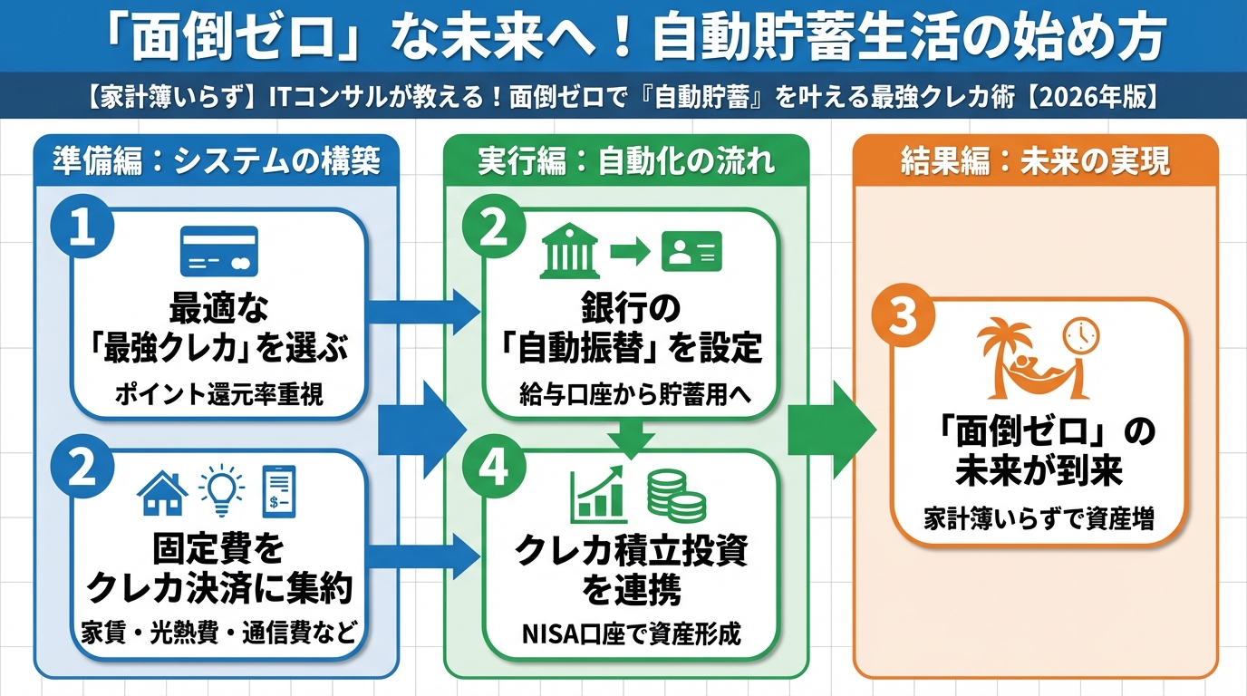 クレジットカード・節約 「面倒ゼロ」な未来へ！自動貯蓄生活の始め方