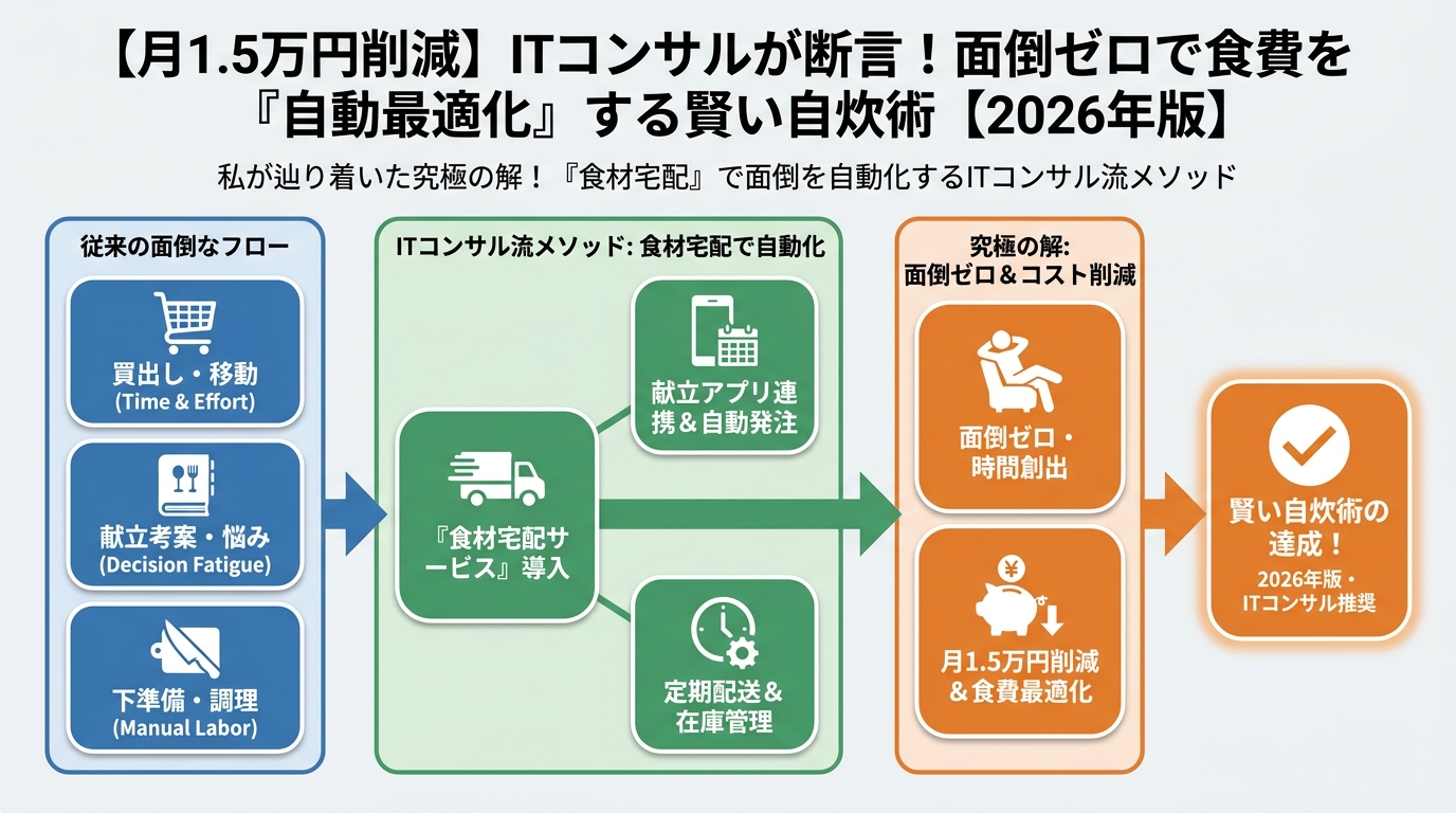食費節約・自炊 私が辿り着いた究極の解！『食材宅配』で面倒を自動化するITコンサル流メソッド