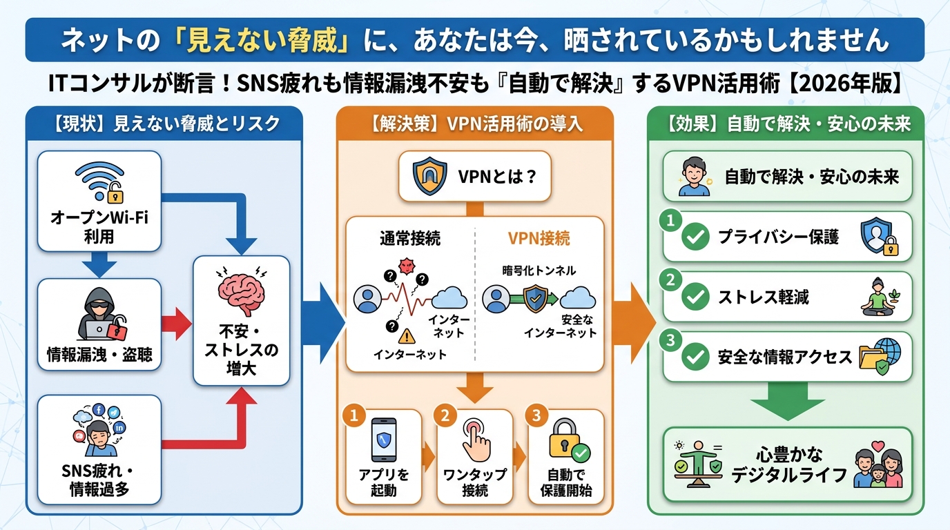 VPN・セキュリティ ネットの「見えない脅威」に、あなたは今、晒されているかもしれません