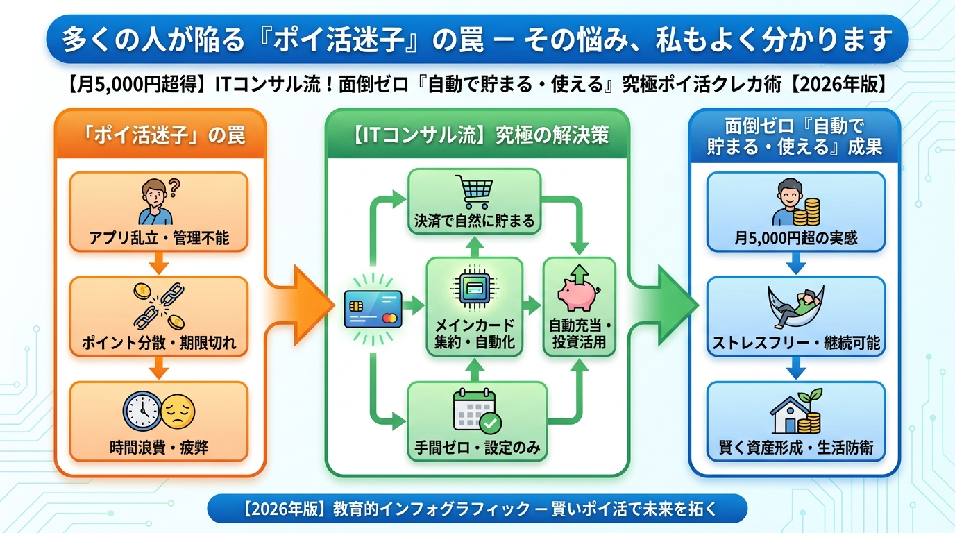 クレジットカード・節約 多くの人が陥る「ポイ活迷子」の罠 – その悩み、私もよく分かります