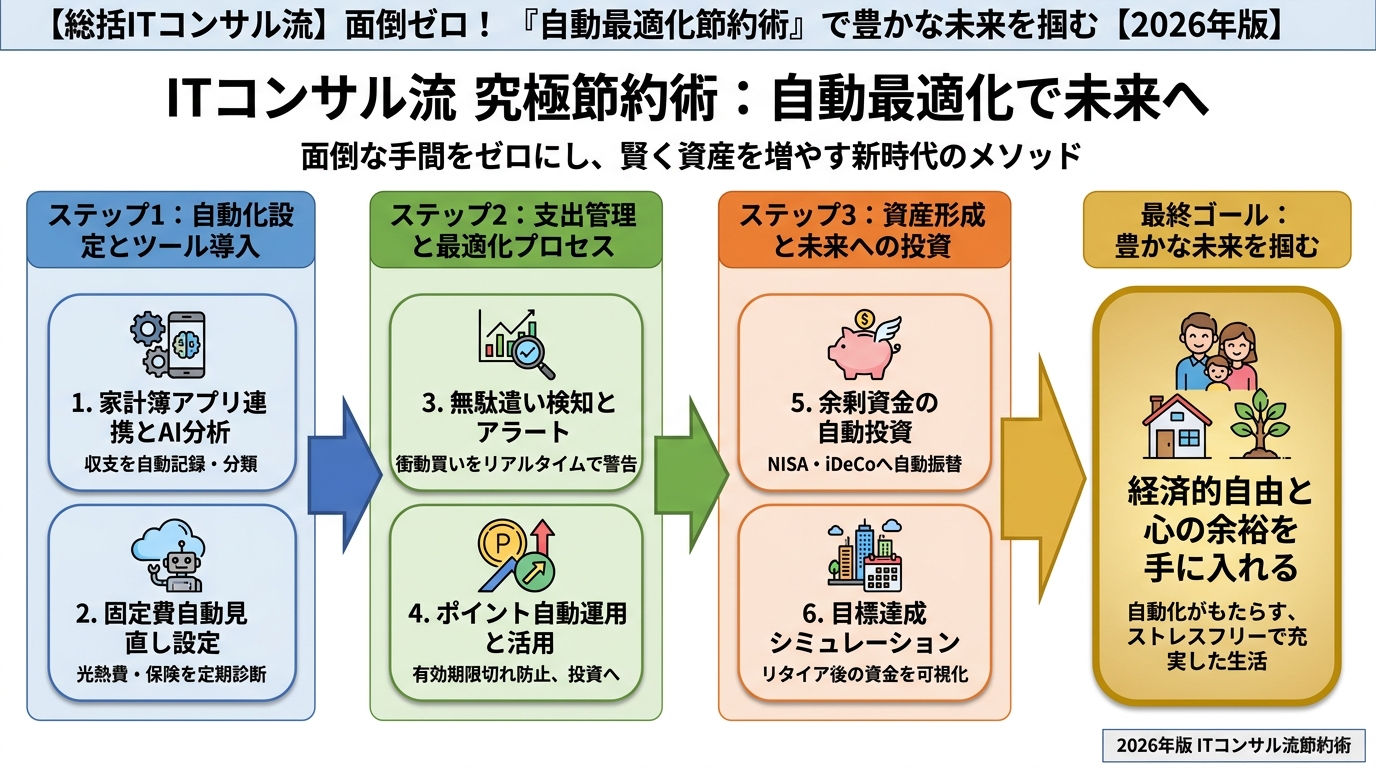クレジットカード・節約 【総括】面倒ゼロ！『自動最適化節約術』で豊かな未来を掴む