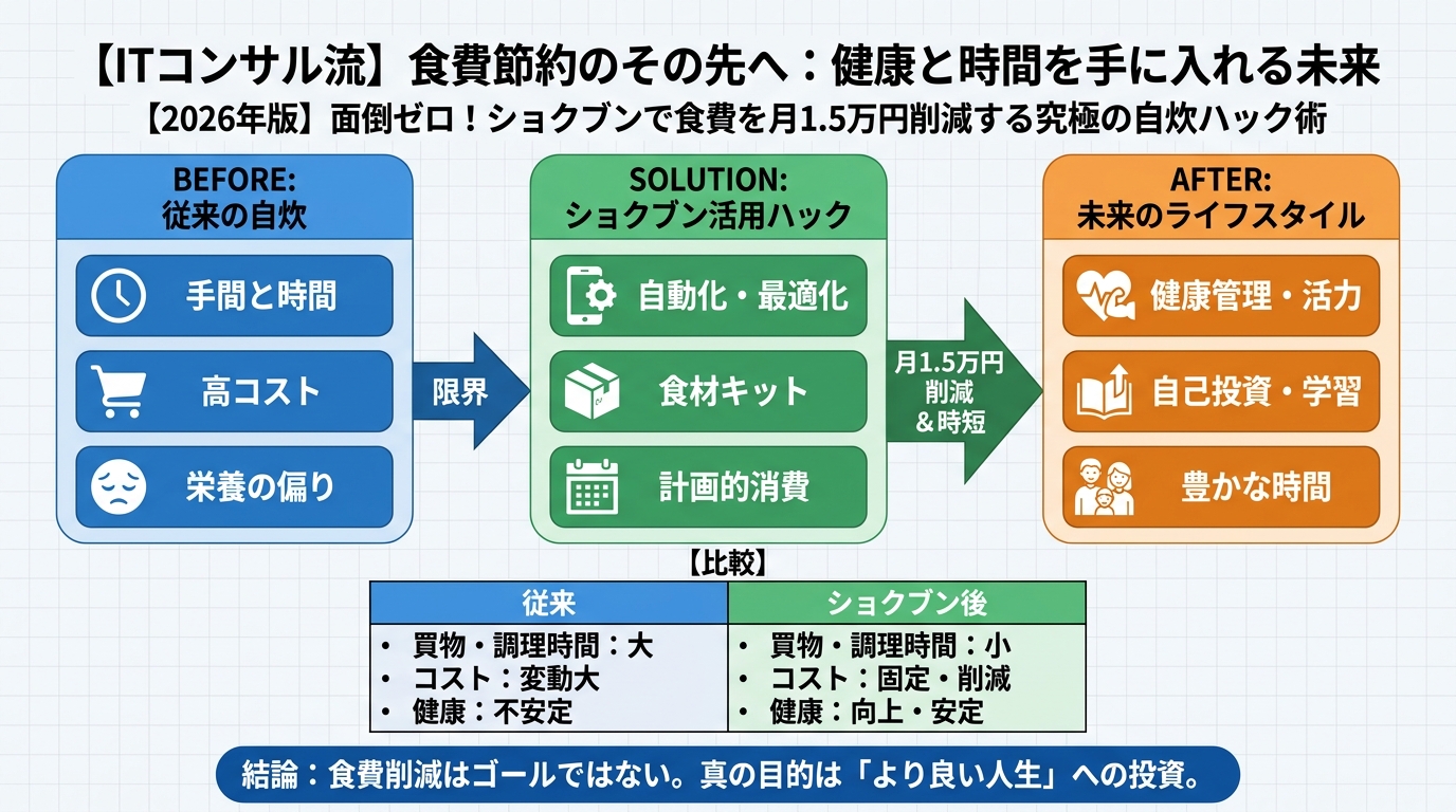 食費節約・自炊 食費節約のその先へ：健康と時間を手に入れる未来
