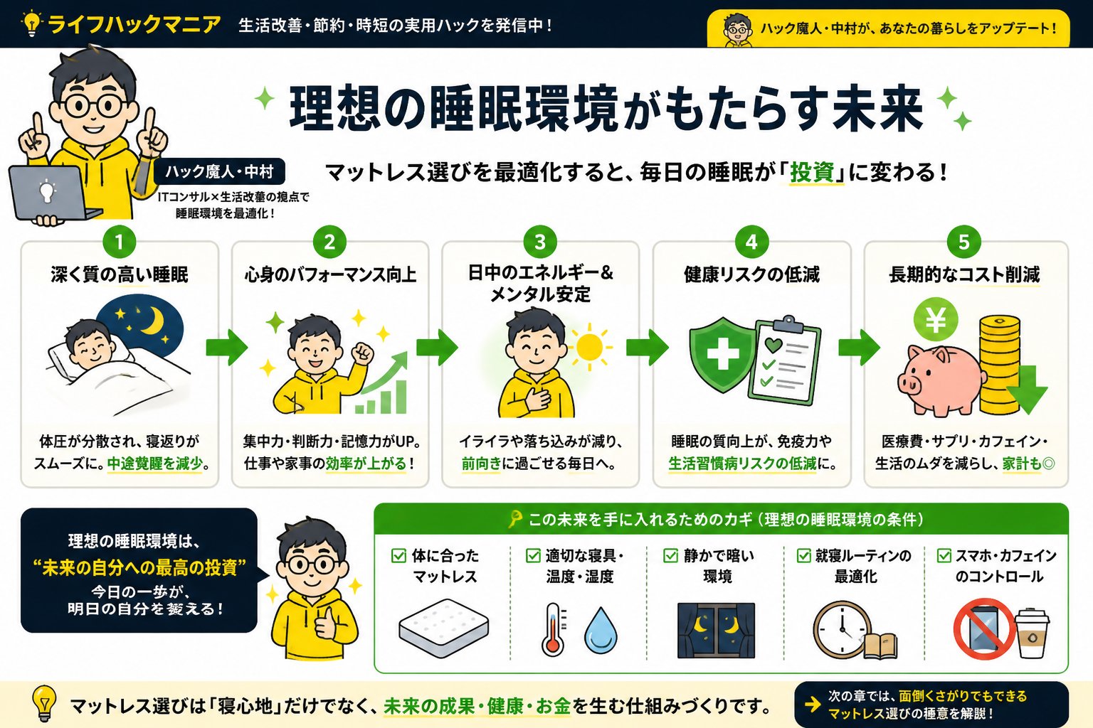 マットレス・睡眠 理想の睡眠環境がもたらす未来