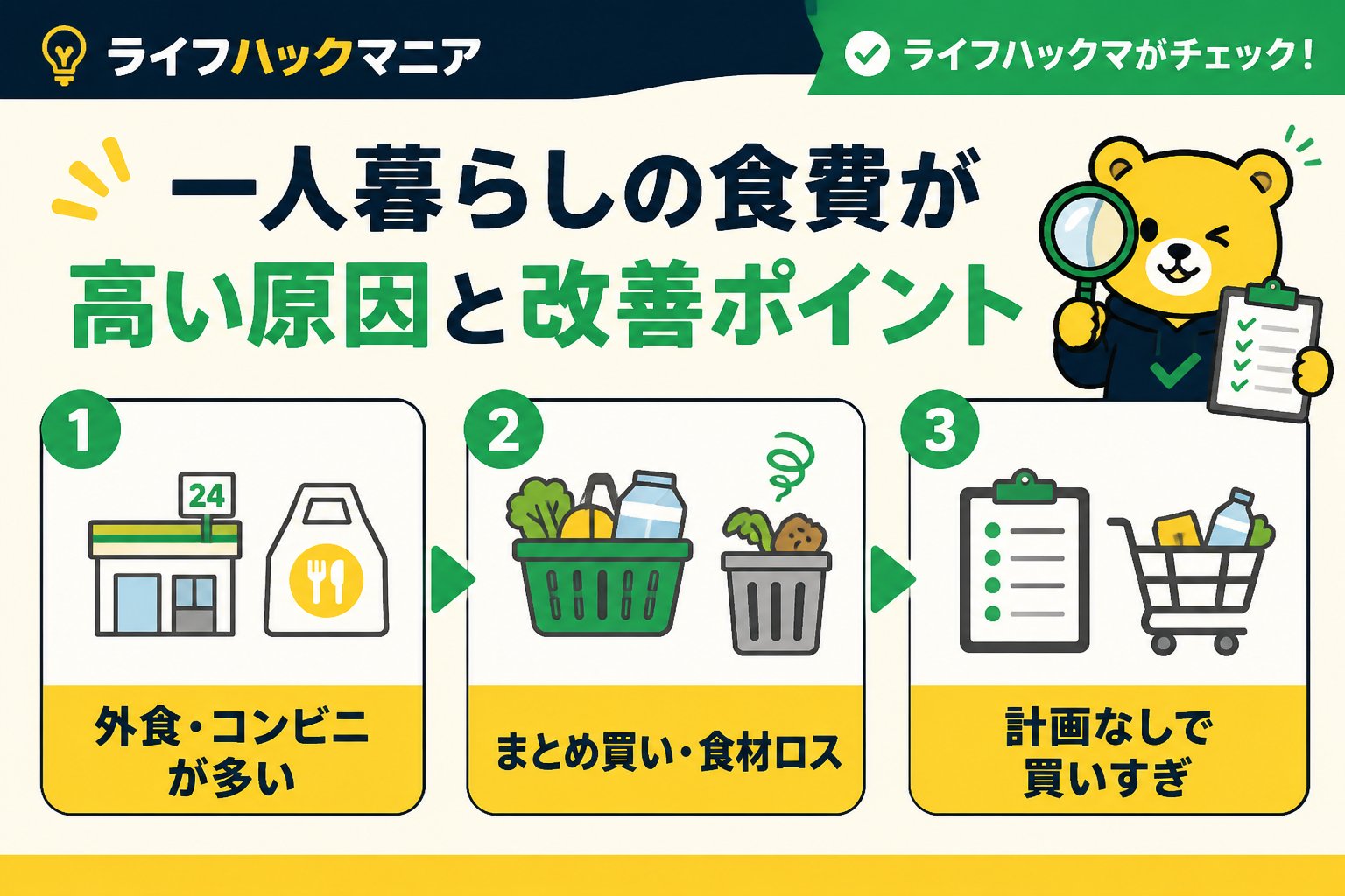 食費節約・自炊 一人暮らしの食費が高い原因と改善ポイント