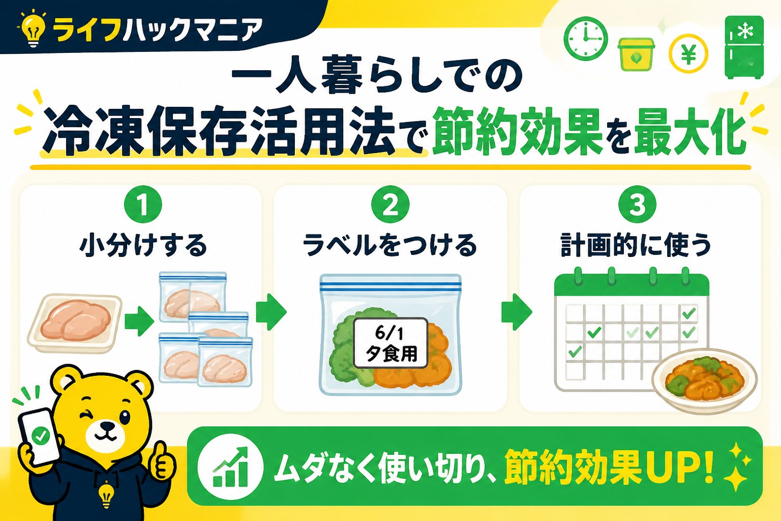 食費節約・自炊 一人暮らしでの冷凍保存活用法で節約効果を最大化
