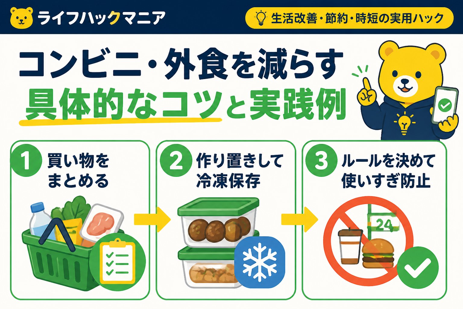 食費節約・自炊 コンビニ・外食を減らす具体的なコツと実践例