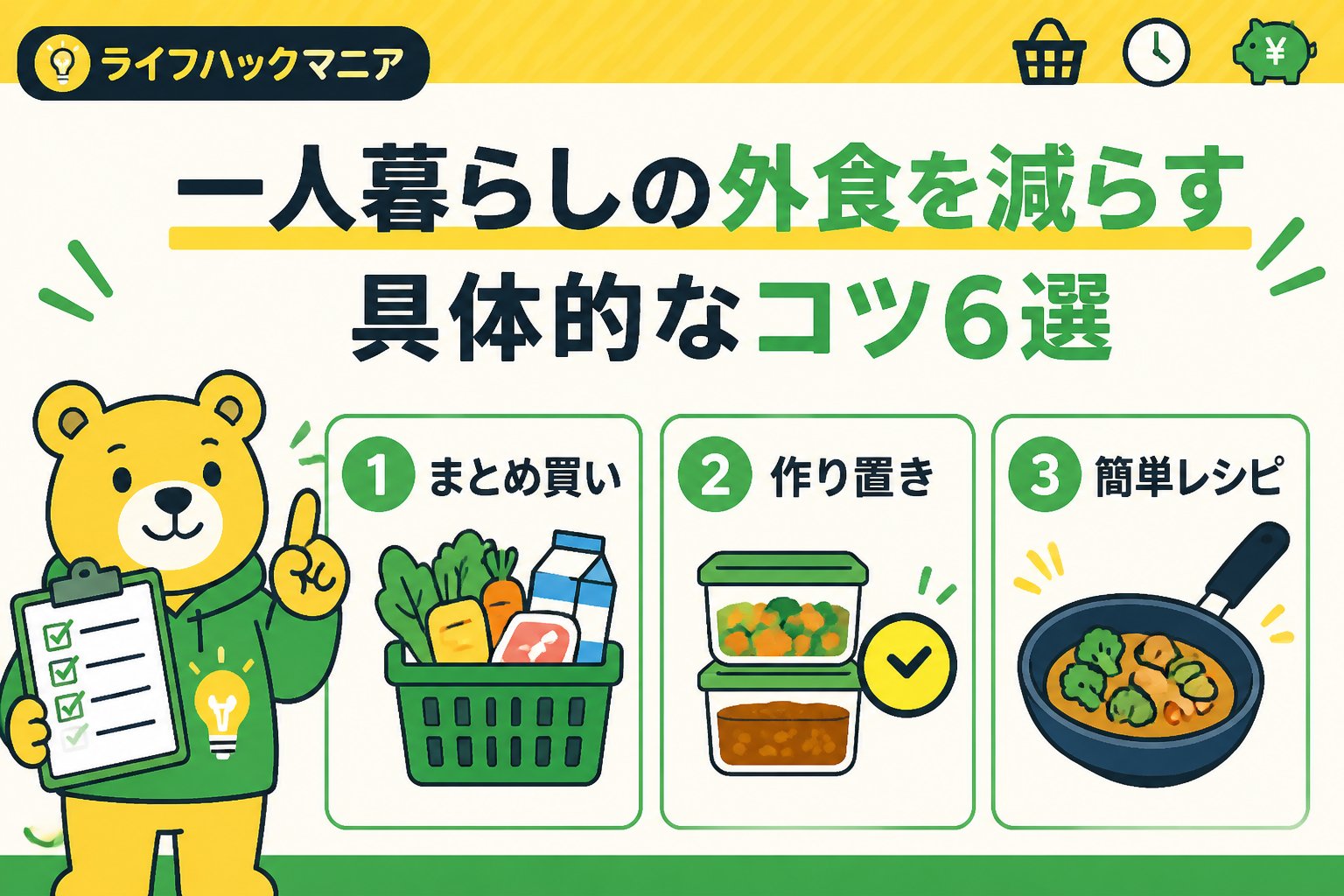 食費節約・自炊 一人暮らしの外食を減らす具体的なコツ6選