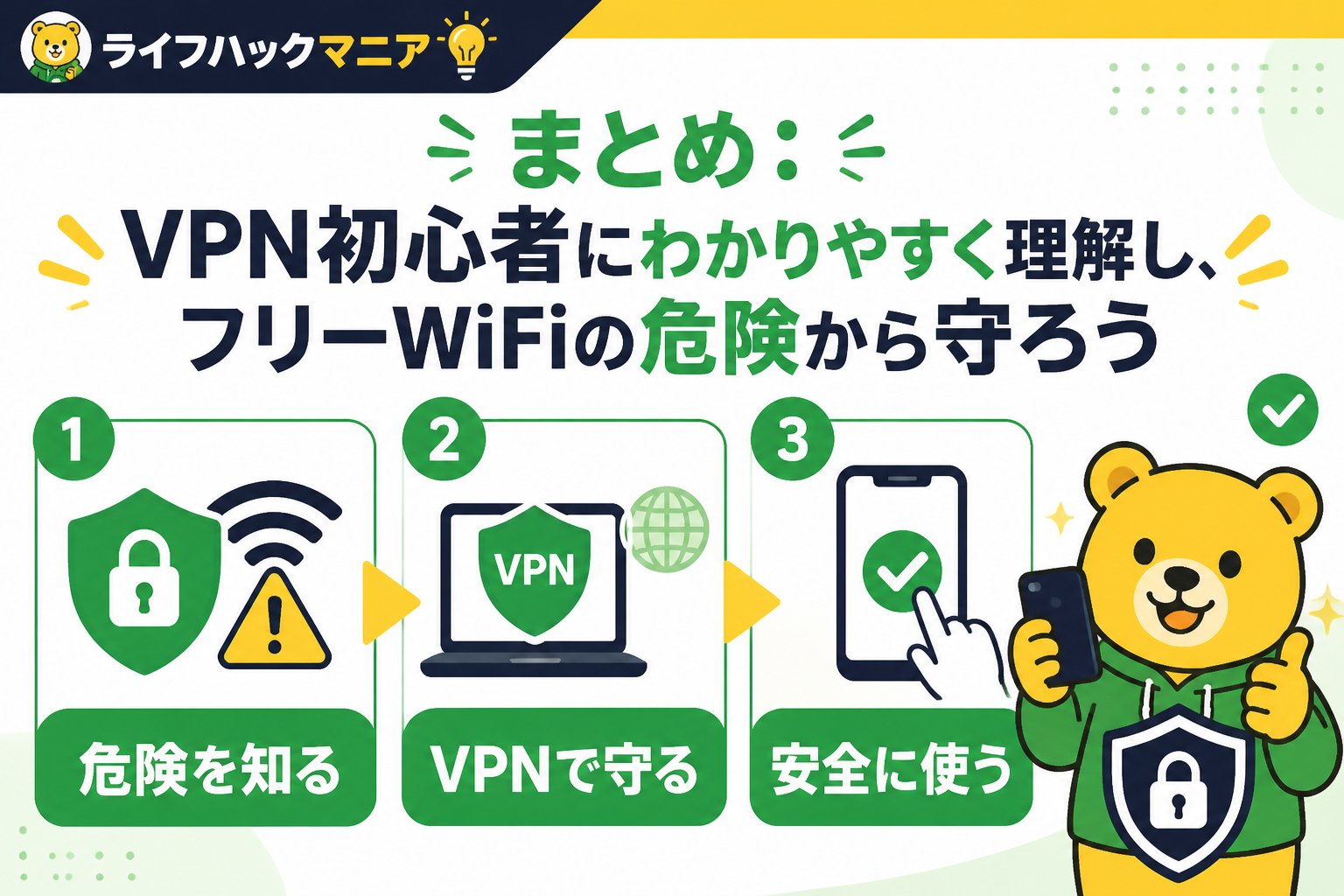 VPN・セキュリティ まとめ：VPN初心者にわかりやすく理解し、フリーWiFiの危険から守ろう