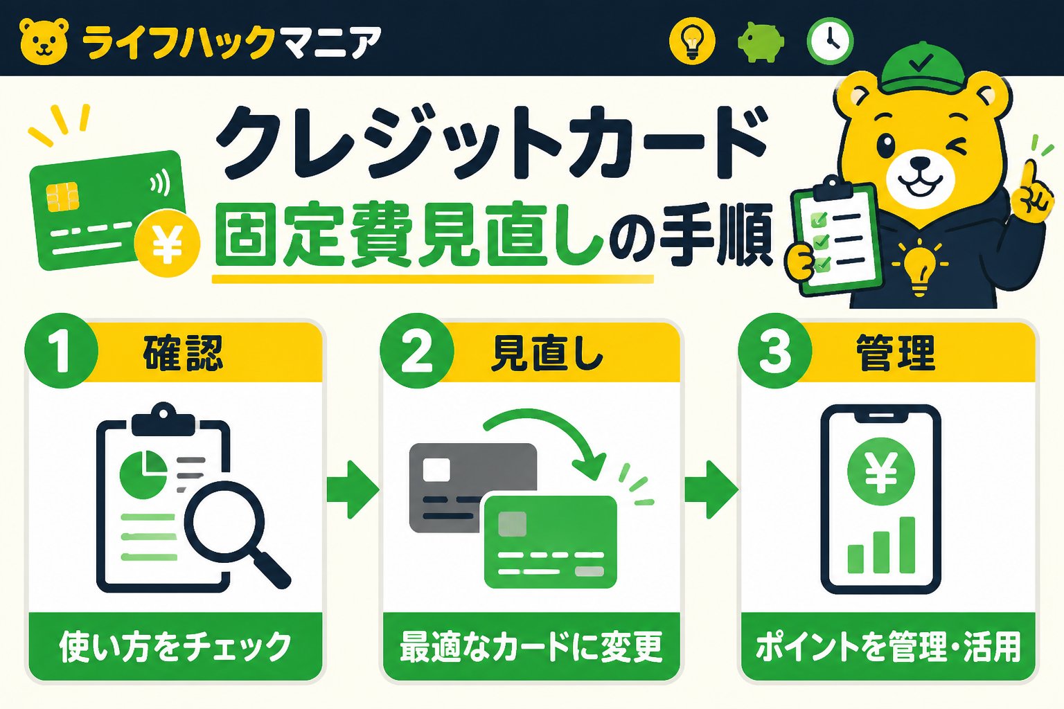 クレジットカード・節約 クレジットカード固定費見直しの手順