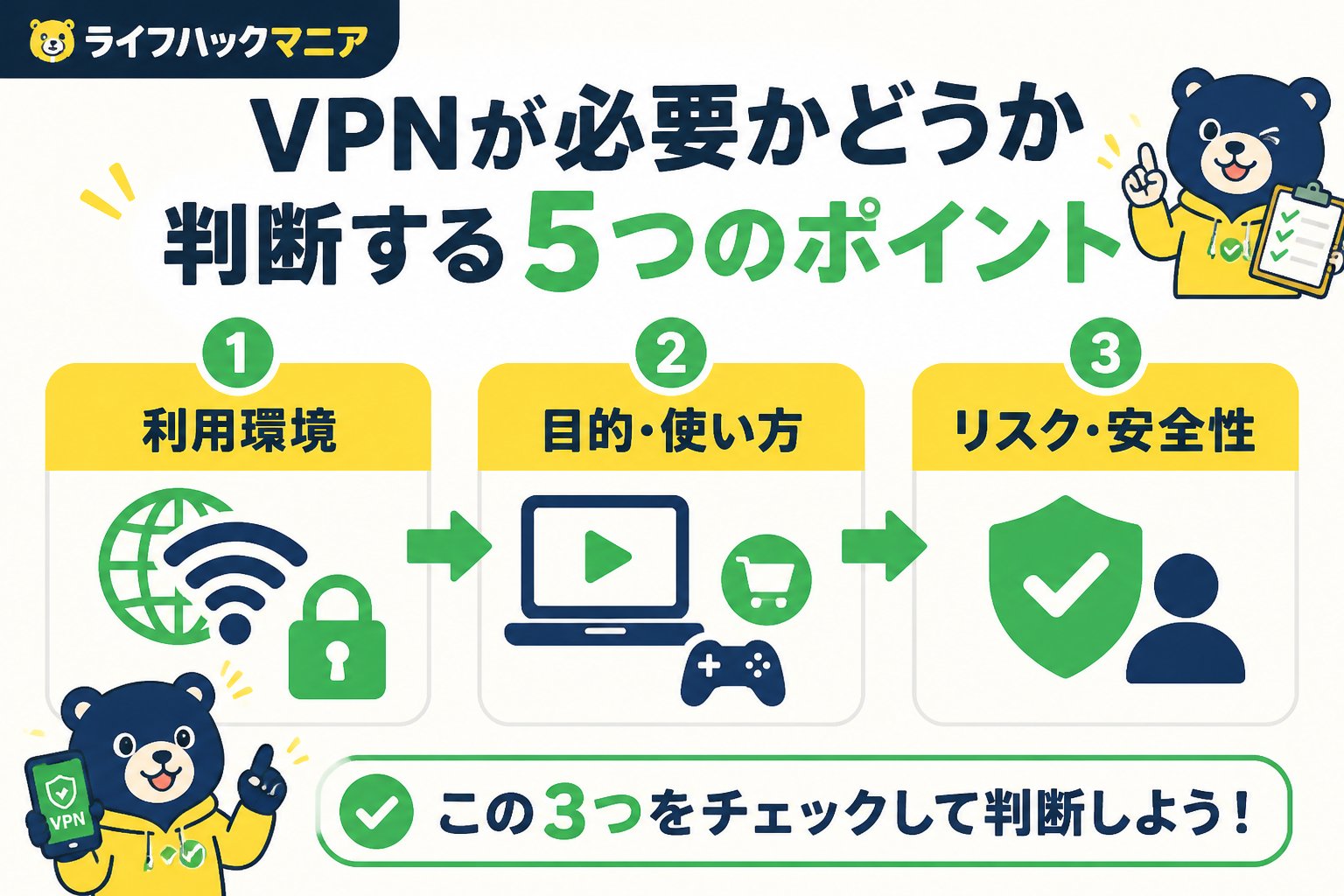 VPN・セキュリティ VPNが必要かどうか判断する5つのポイント
