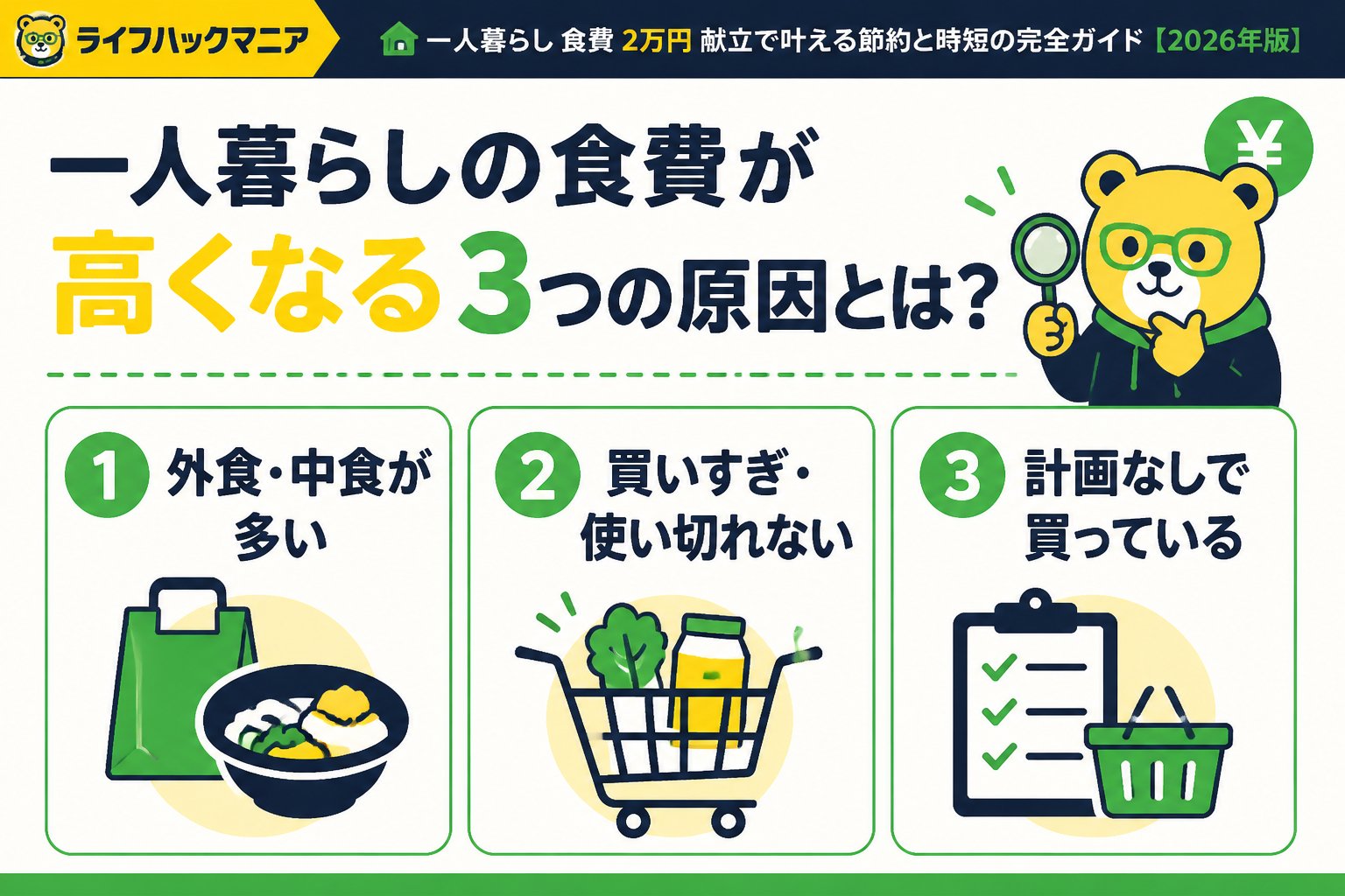 食費節約・自炊 一人暮らしの食費が高くなる3つの原因とは？