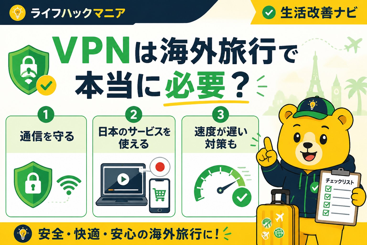 VPN・セキュリティ VPNは海外旅行で本当に必要？利用のメリットとは