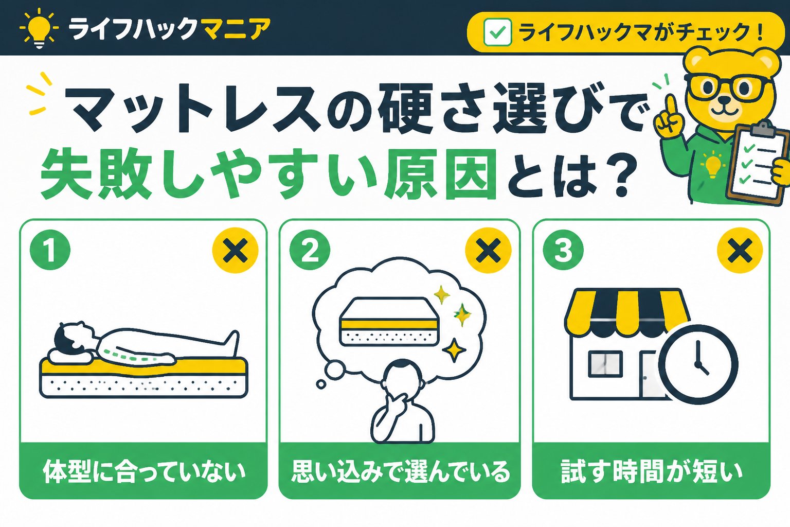 マットレス・睡眠 マットレスの硬さ選びで失敗しやすい原因とは?