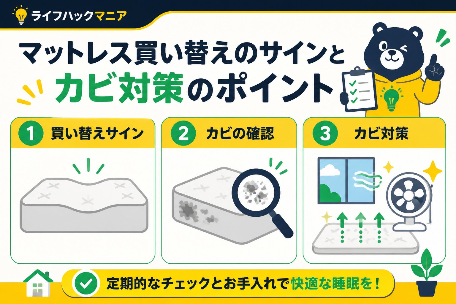 マットレス・睡眠 マットレス買い替えのサインとカビ対策のポイント